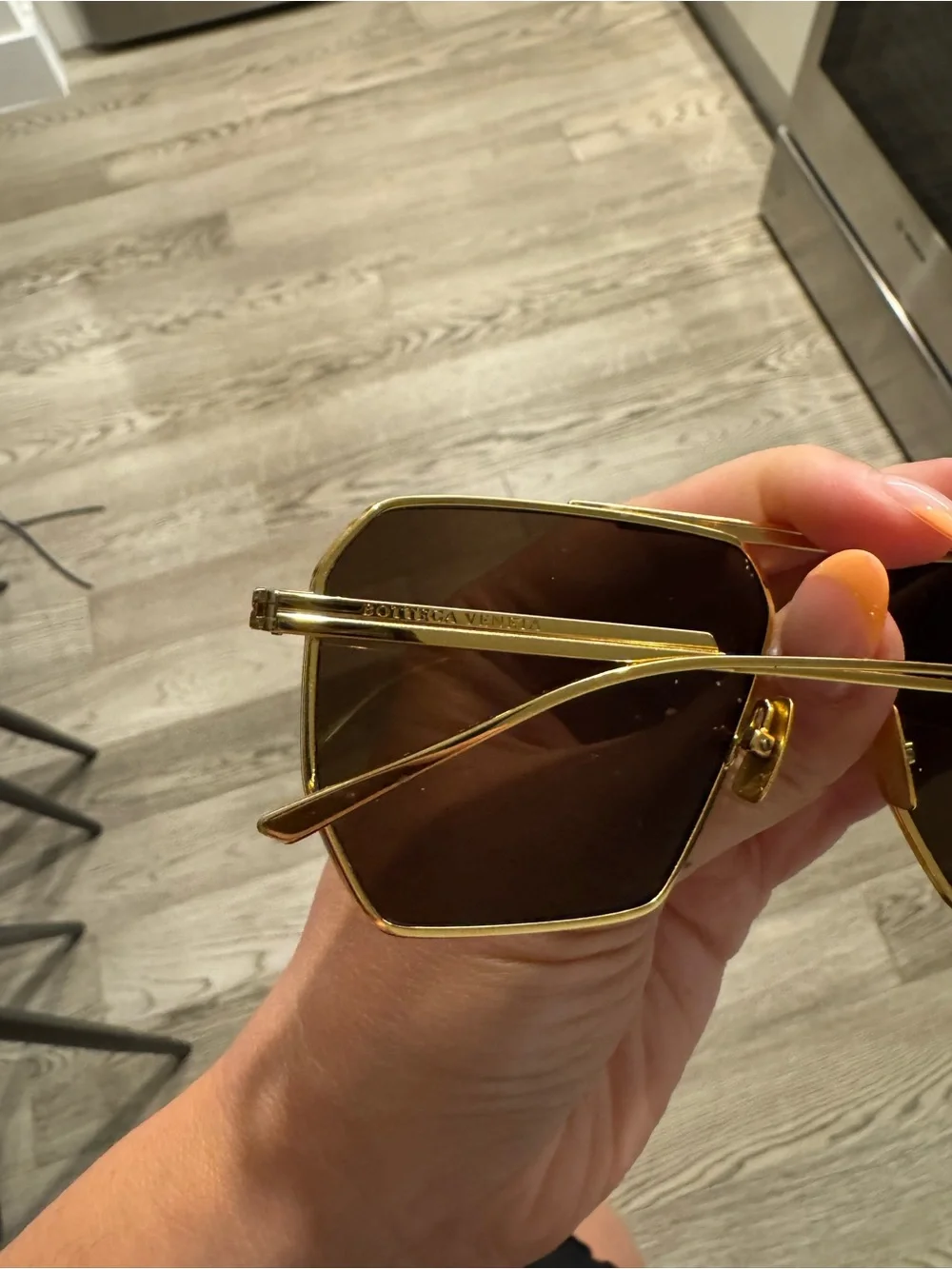 Bottega Veneta BV1012S Sunglasses, Gold/Brown